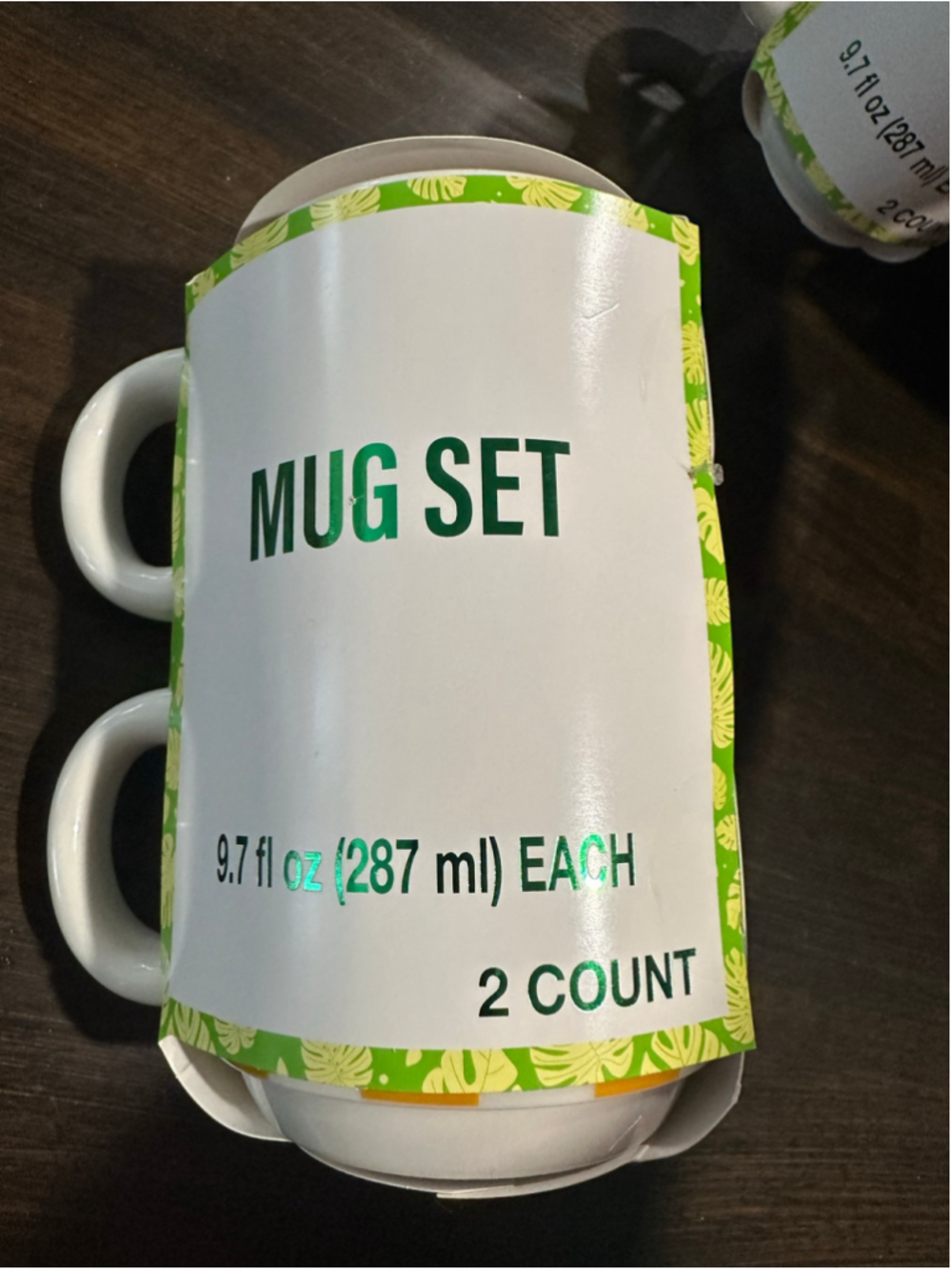 Checkered Mug Set 2 Count One Size White Blue orange